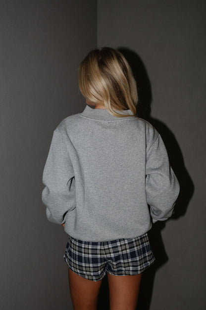 Mock Neck Sweatshirt-Heather Grey