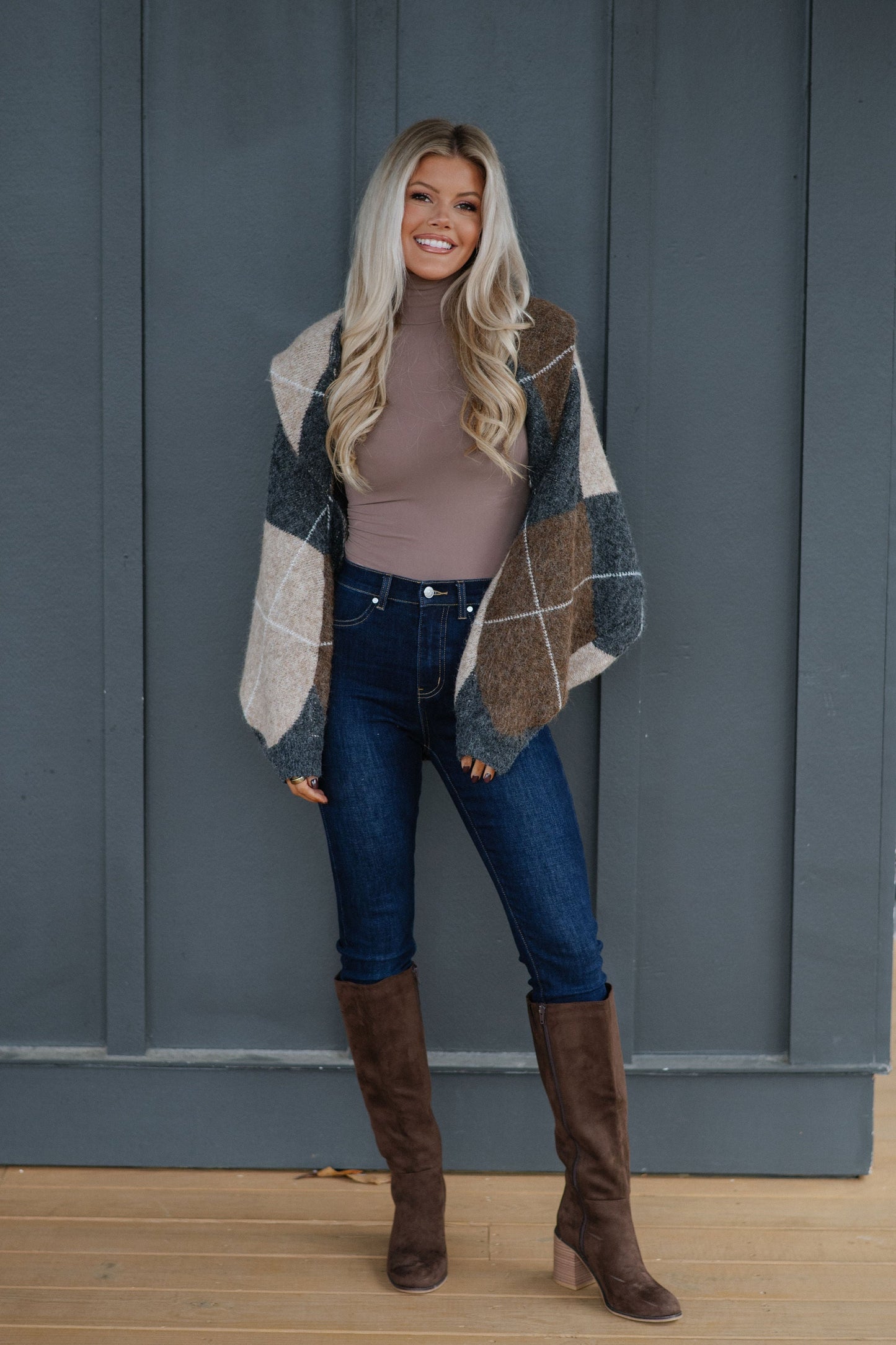 Knit Shrug Cardigan-Charcoal