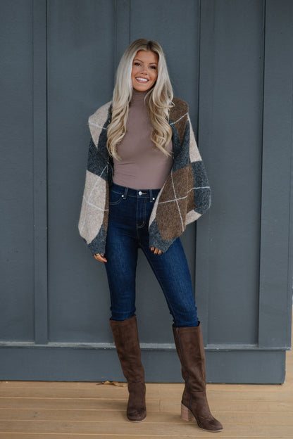 Knit Shrug Cardigan-Charcoal