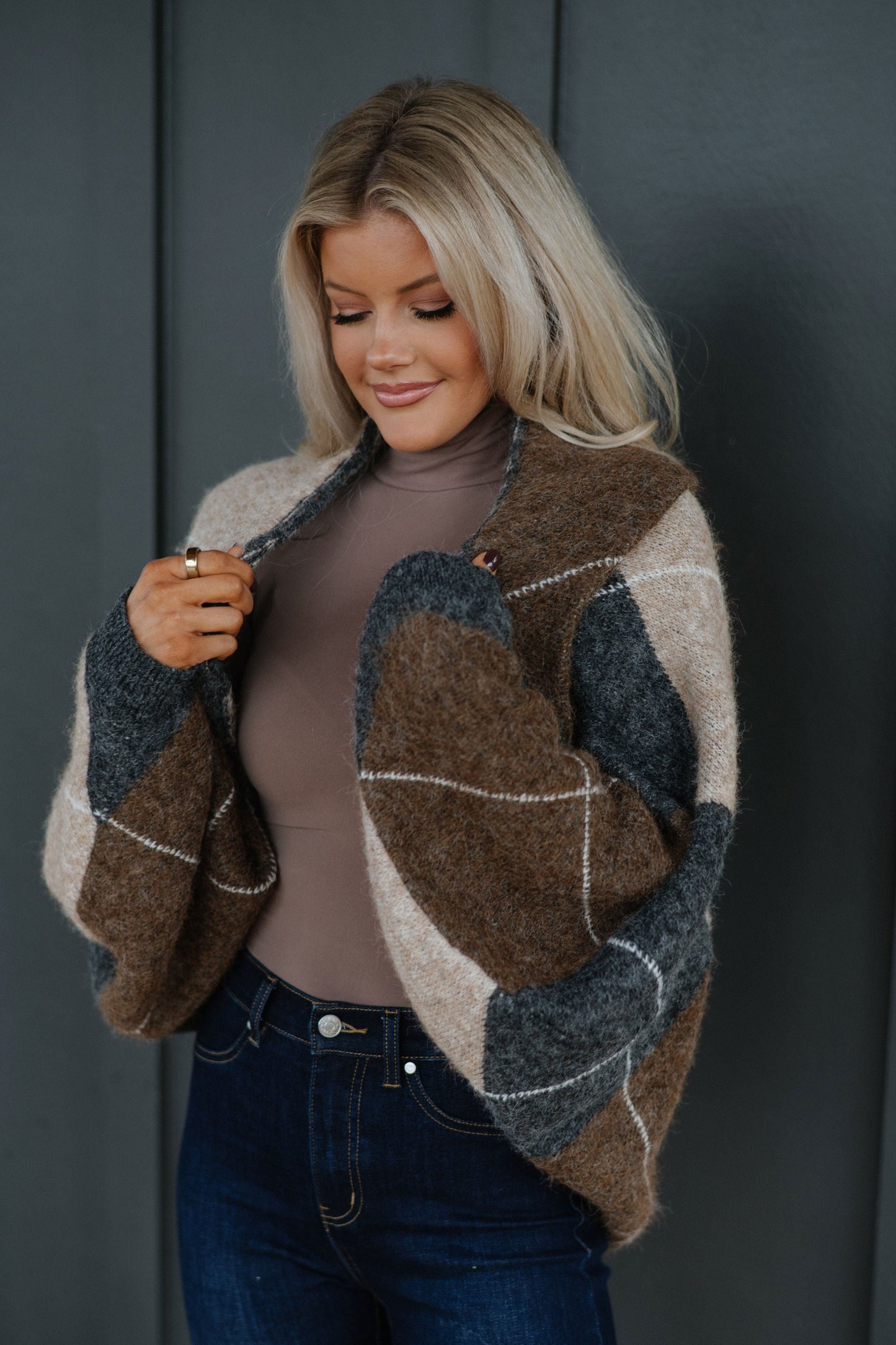 Knit Shrug Cardigan-Charcoal