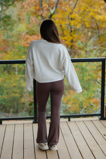 Mini Striped Cardigan- Cream